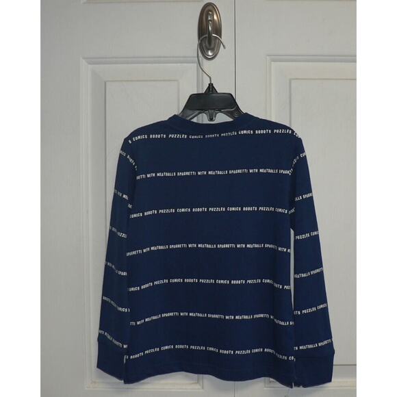 Sovereign Code Boy's Long Sleeve Pocket Dupree Robot Stripe T-Shirt Blue Size 4 - Picture 3 of 3